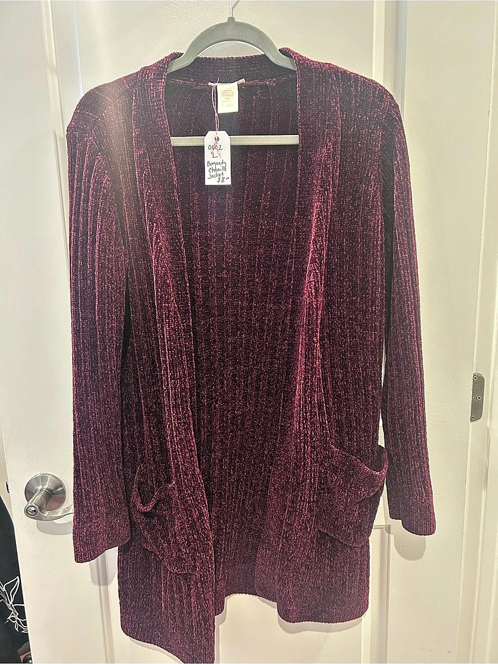 Matty M Burgundy Chenille Jacket Size Large